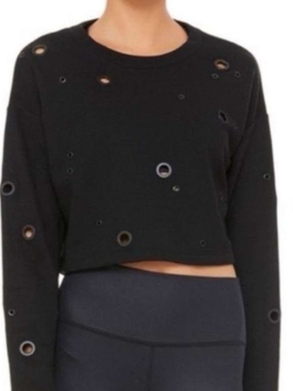 ALO Yoga Cadence Grommet cropped sweatshirt size S